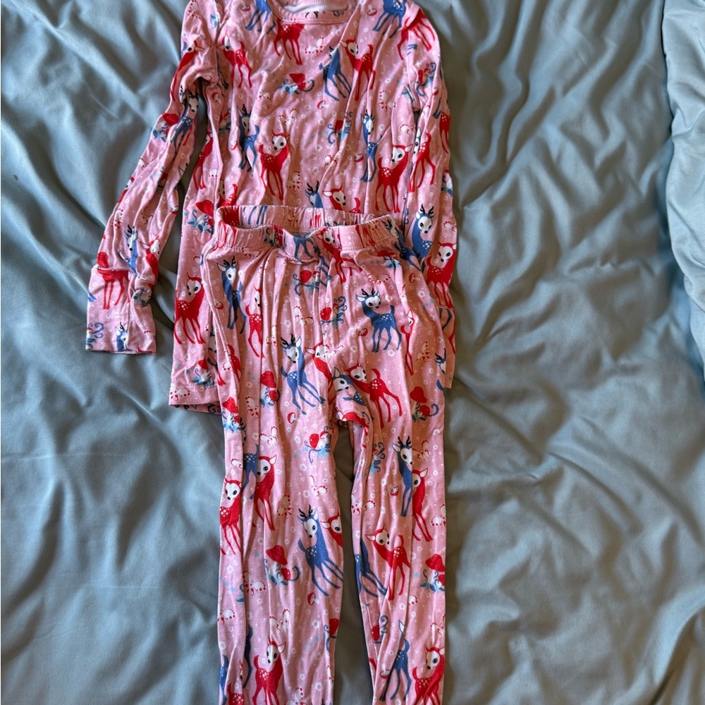 Kids Pink Animal Print Pajama Set